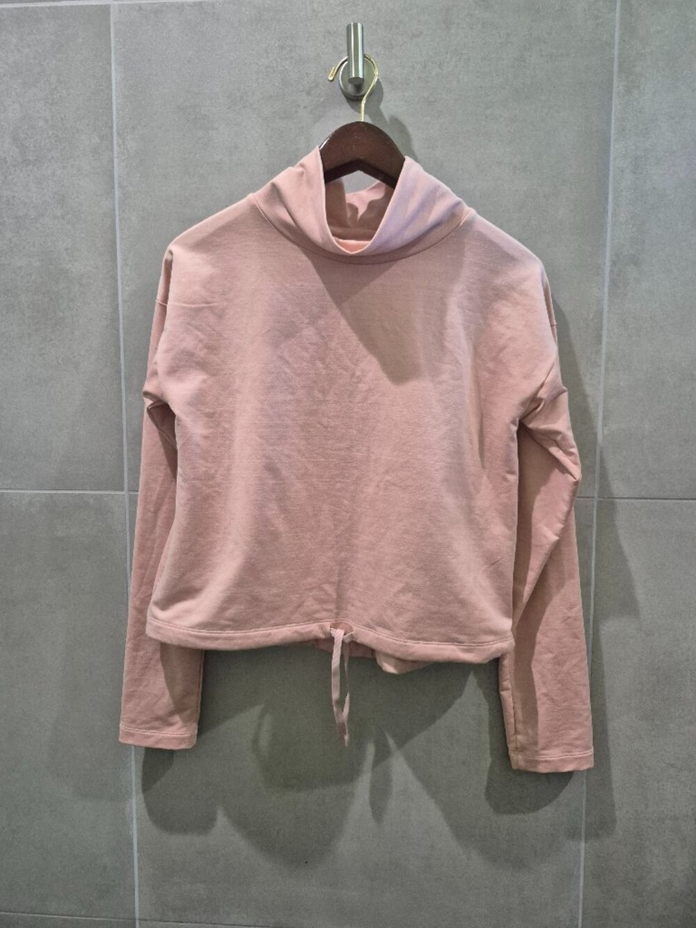 REI Co-op Pink Cropped Turtleneck drawstring Sweater - Size Small
